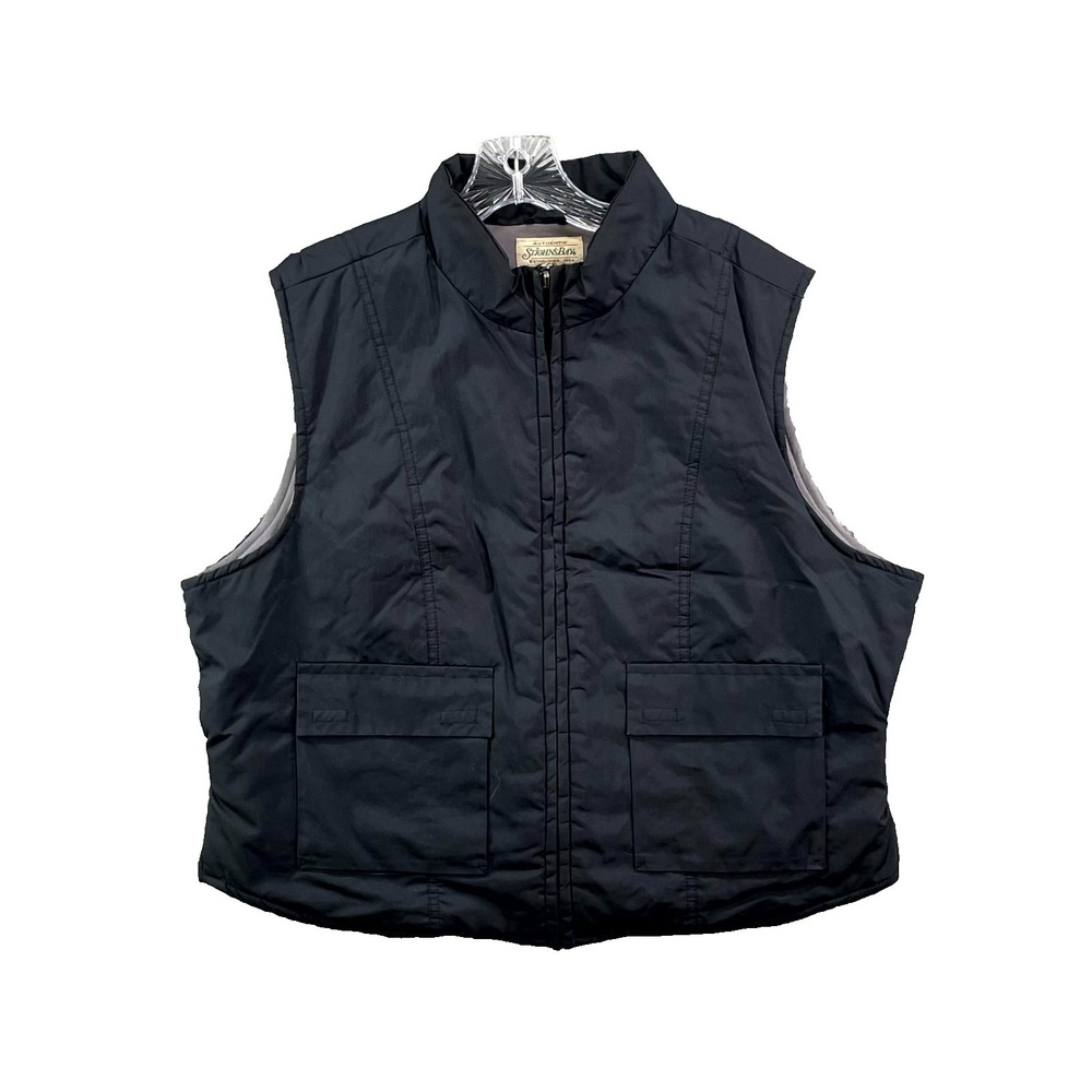 Vintage St John's Bay Puffer Vest Mens XL Black Preppy Gorpcore‎ Outdoor Winter